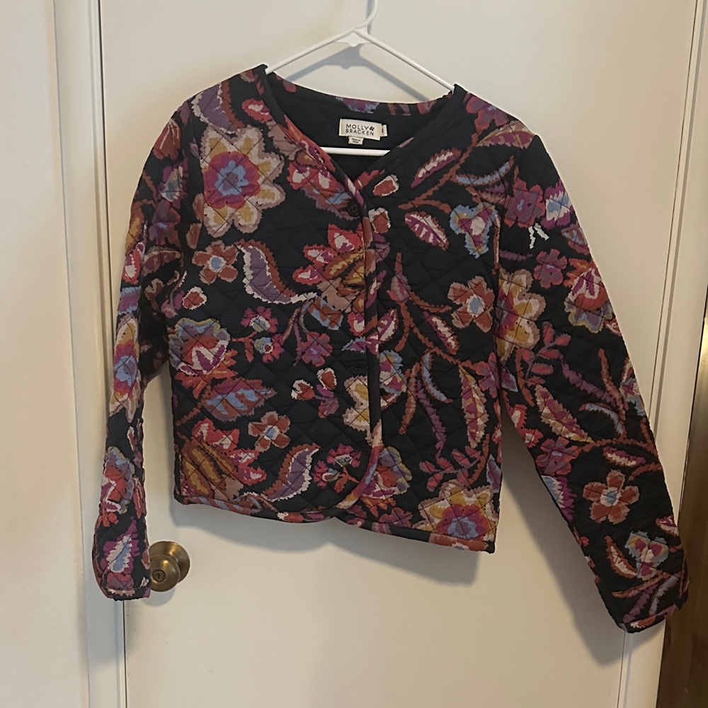 Molly Bracken Floral Jacket - Black and Pink Medium